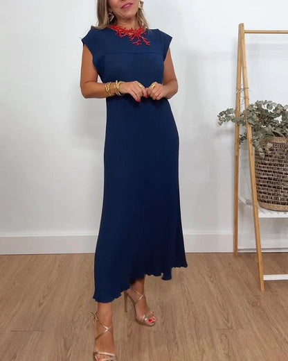 Amélie | Abito Lungo Plissettato Senza Maniche