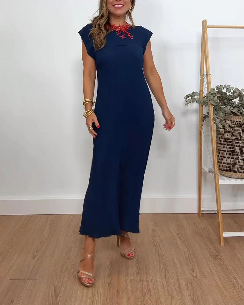 Amélie | Abito Lungo Plissettato Senza Maniche