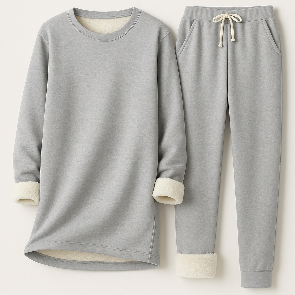 Melina | Set Invernale Comfort – Felpa Girocollo & Joggers Felpati