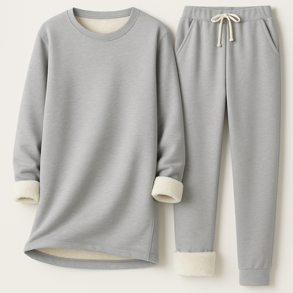 Melina | Set Invernale Comfort – Felpa Girocollo & Joggers Felpati