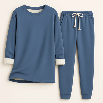 Melina | Set Invernale Comfort – Felpa Girocollo & Joggers Felpati