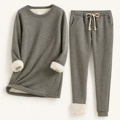 Melina | Set Invernale Comfort – Felpa Girocollo & Joggers Felpati