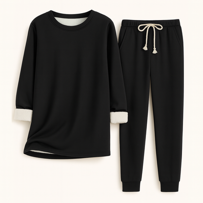 Melina | Set Invernale Comfort – Felpa Girocollo & Joggers Felpati