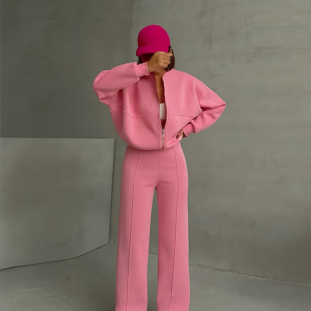 Aurora | Set Sportivo Felpato 2 Pezzi – Felpa con Zip & Pantaloni