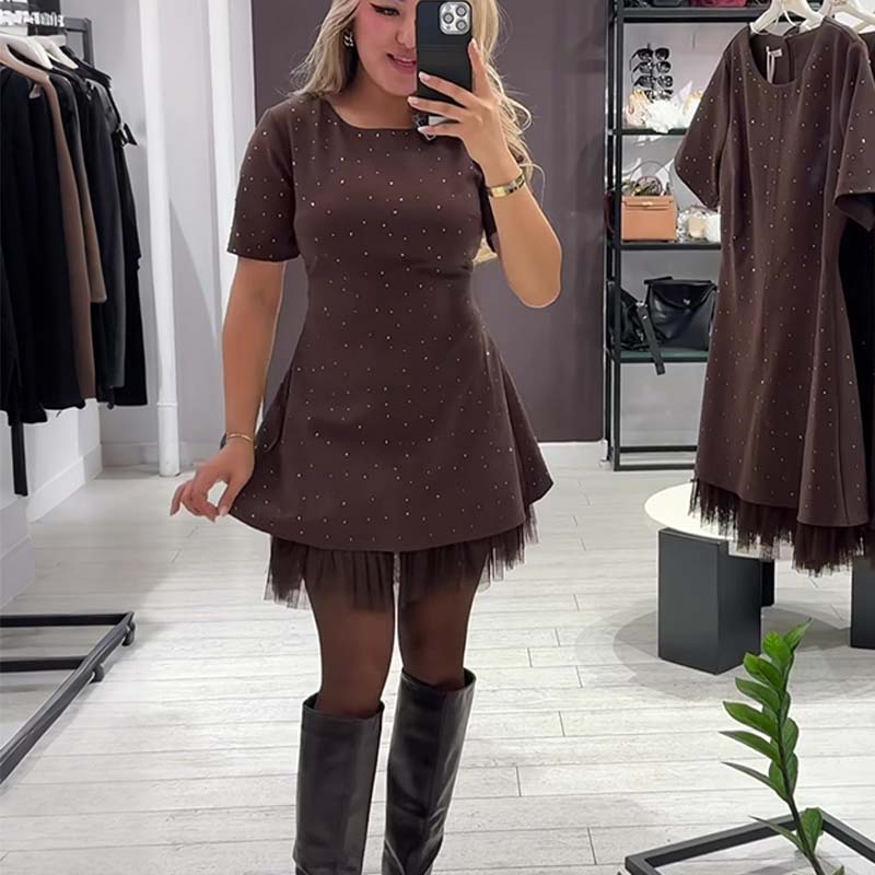 Aurora | Mini Abito Elegante con Dettagli Brillanti