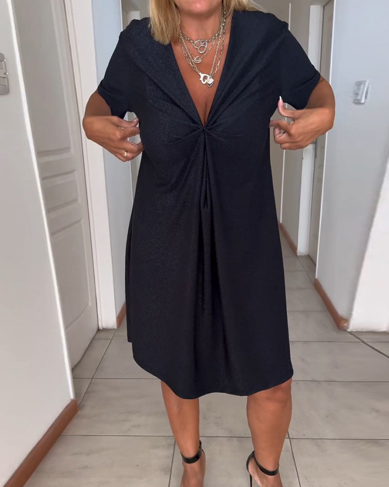 Talia – Vestito con Scollo a V Intrecciato